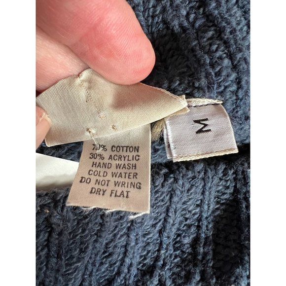 Liz Claiborne Vintage Stripe Sweater  M Blue  Stripe Cotton Blend - Picture 7 of 16